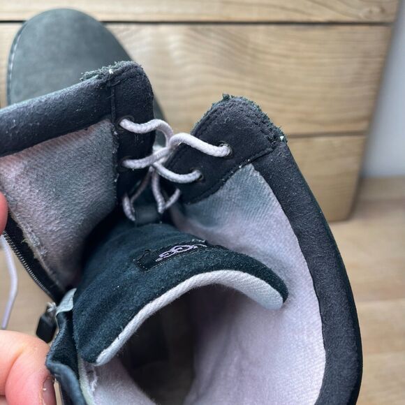 Womens UGG KOREN Black Leather Buckle Boots Size 6 - Picture 14 of 15